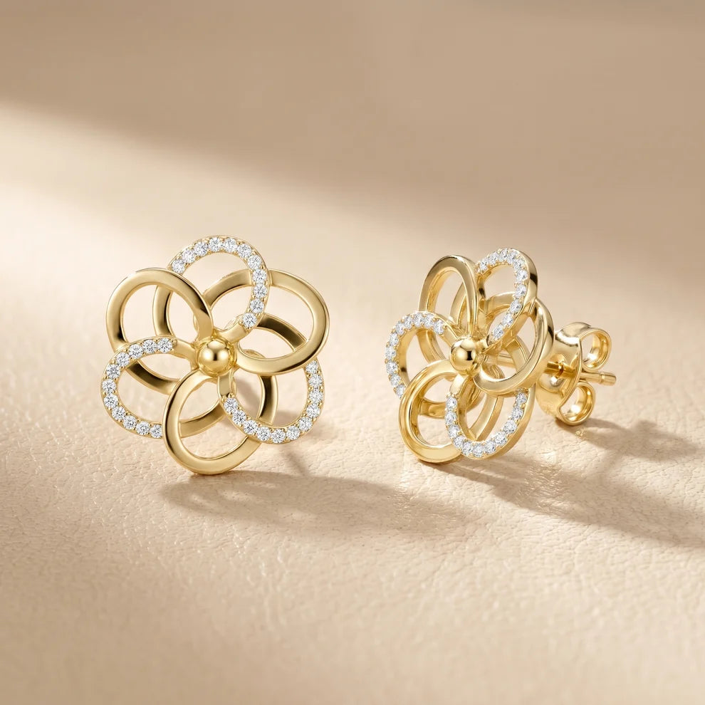 The Infinite Bloom Round Diamond Earrings