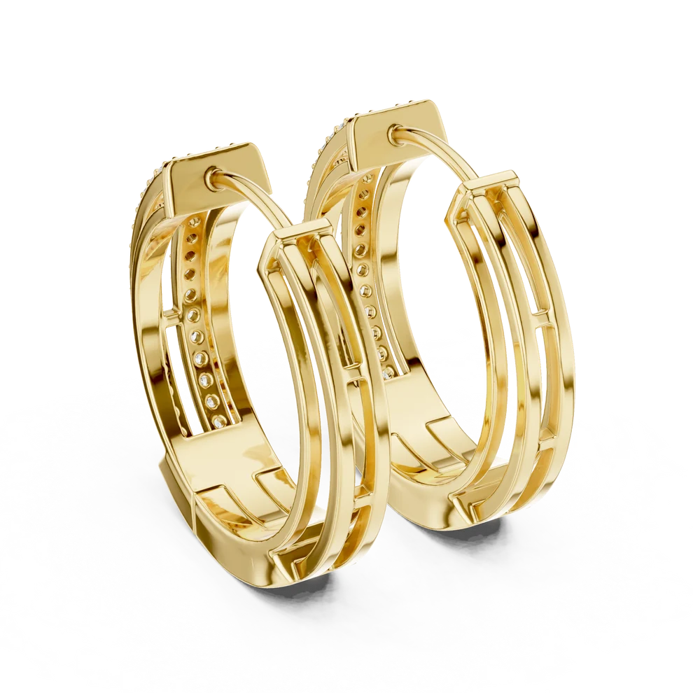 Iris Round Diamond Hoop Earrings