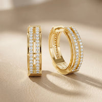 Iris Round Diamond Hoop Earrings