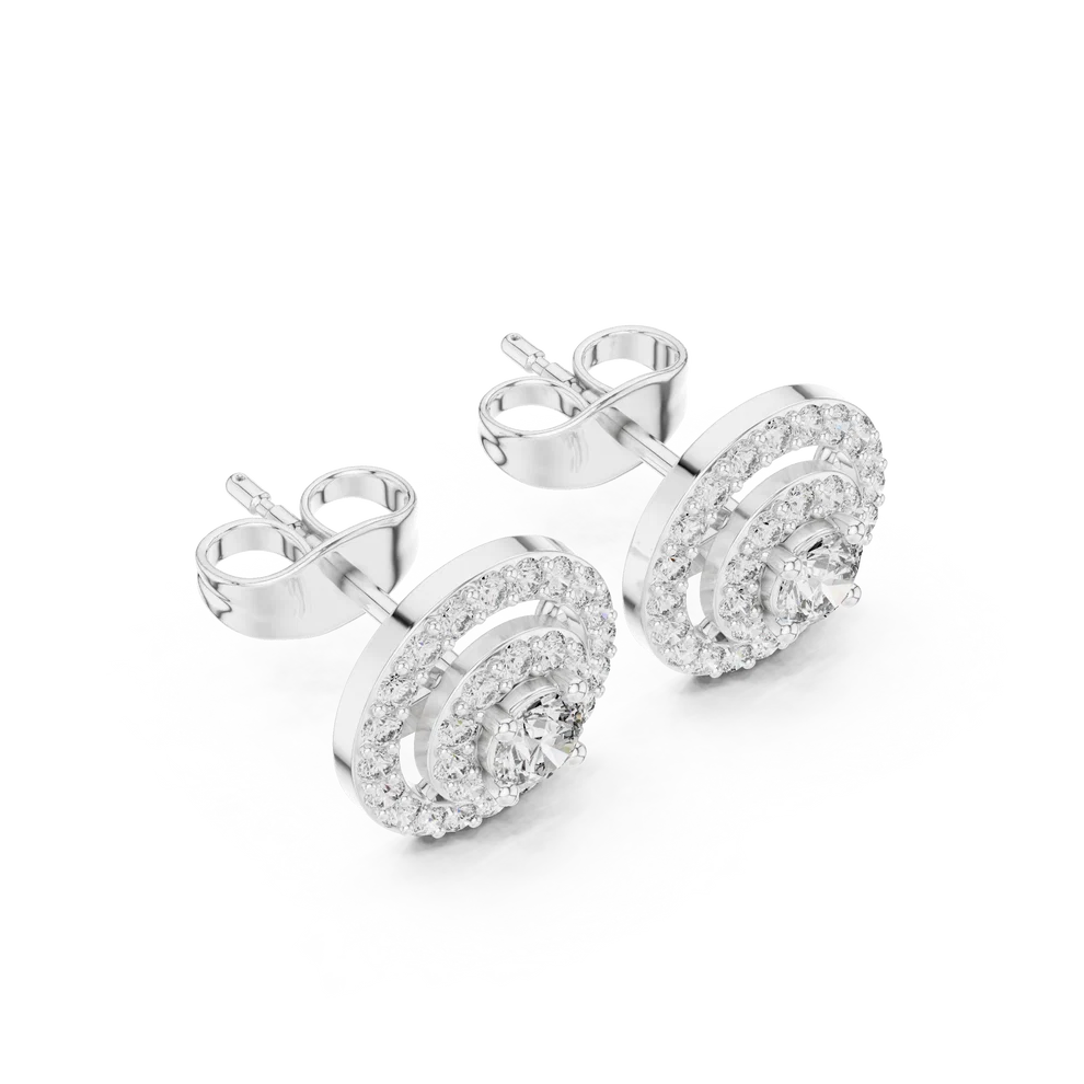 Luna Double-Halo Round Diamond Earrings