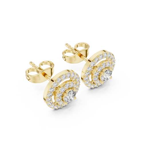 Luna Double-Halo Round Diamond Earrings