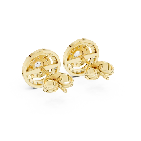Luna Double-Halo Round Diamond Earrings