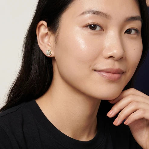 Luna Double-Halo Round Diamond Earrings