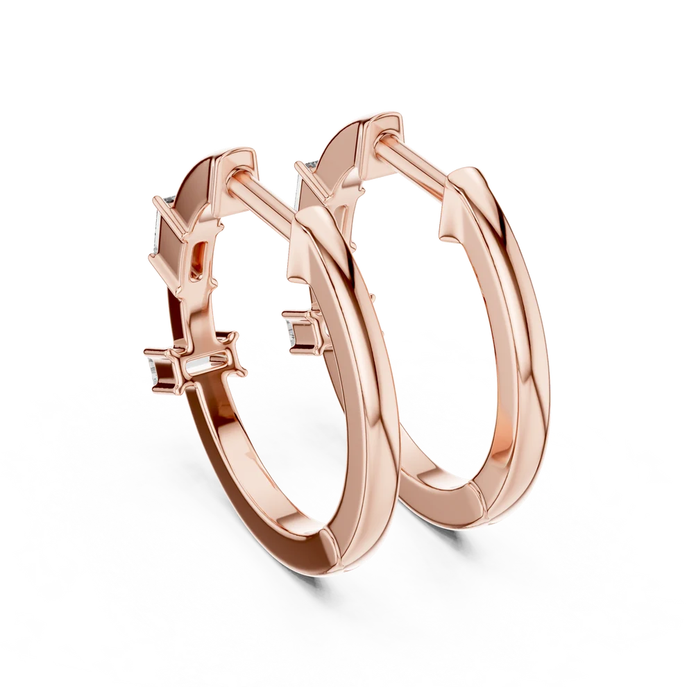 Iris Emerald Diamond Huggie Hoop Earrings