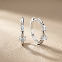 Iris Emerald Diamond Huggie Hoop Earrings