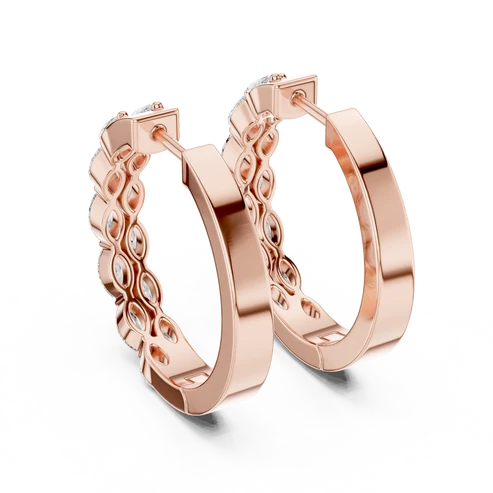 Enchanted Flora Marquise Diamond Hoop Earrings