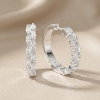 Enchanted Flora Marquise Diamond Hoop Earrings