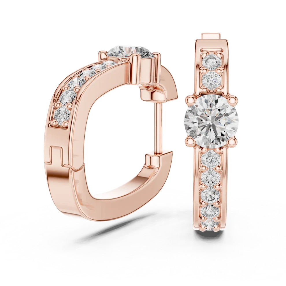 The Luminous Core Round Diamond Hoop Earrings