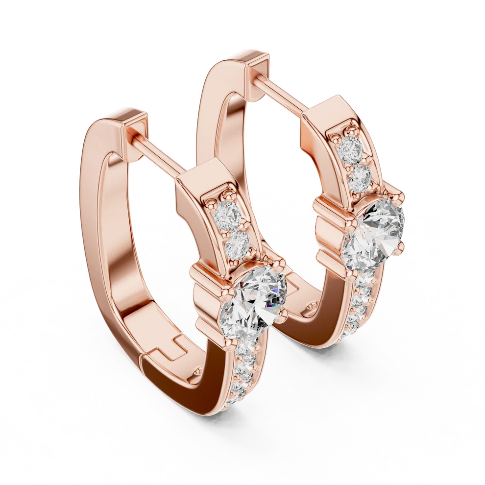 The Luminous Core Round Diamond Hoop Earrings