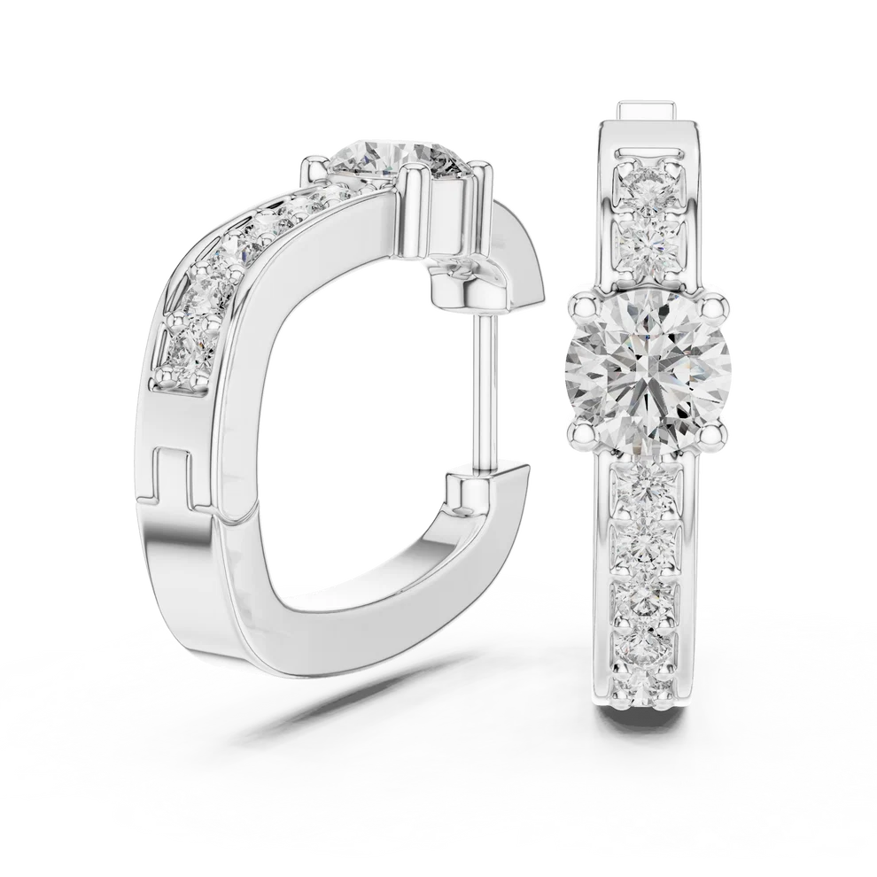 The Luminous Core Round Diamond Hoop Earrings