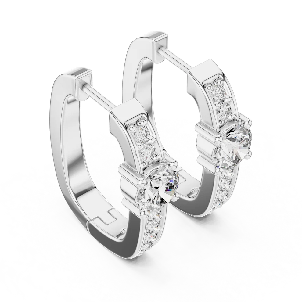 The Luminous Core Round Diamond Hoop Earrings