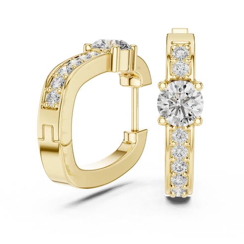 The Luminous Core Round Diamond Hoop Earrings