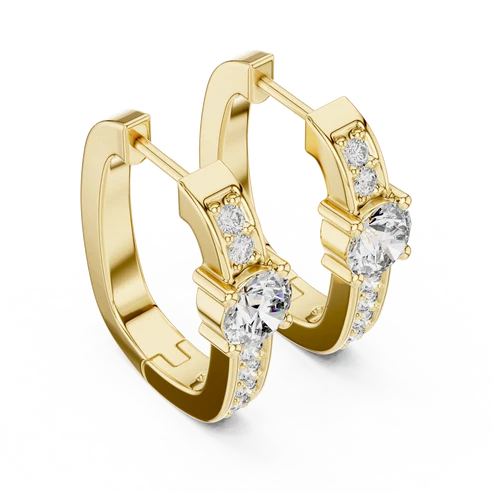 The Luminous Core Round Diamond Hoop Earrings