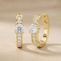 The Luminous Core Round Diamond Hoop Earrings