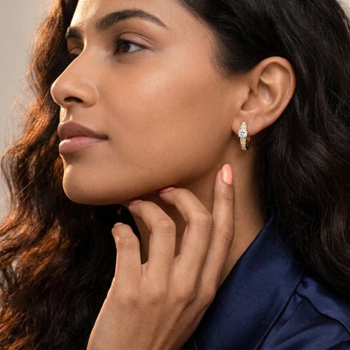 The Luminous Core Round Diamond Hoop Earrings