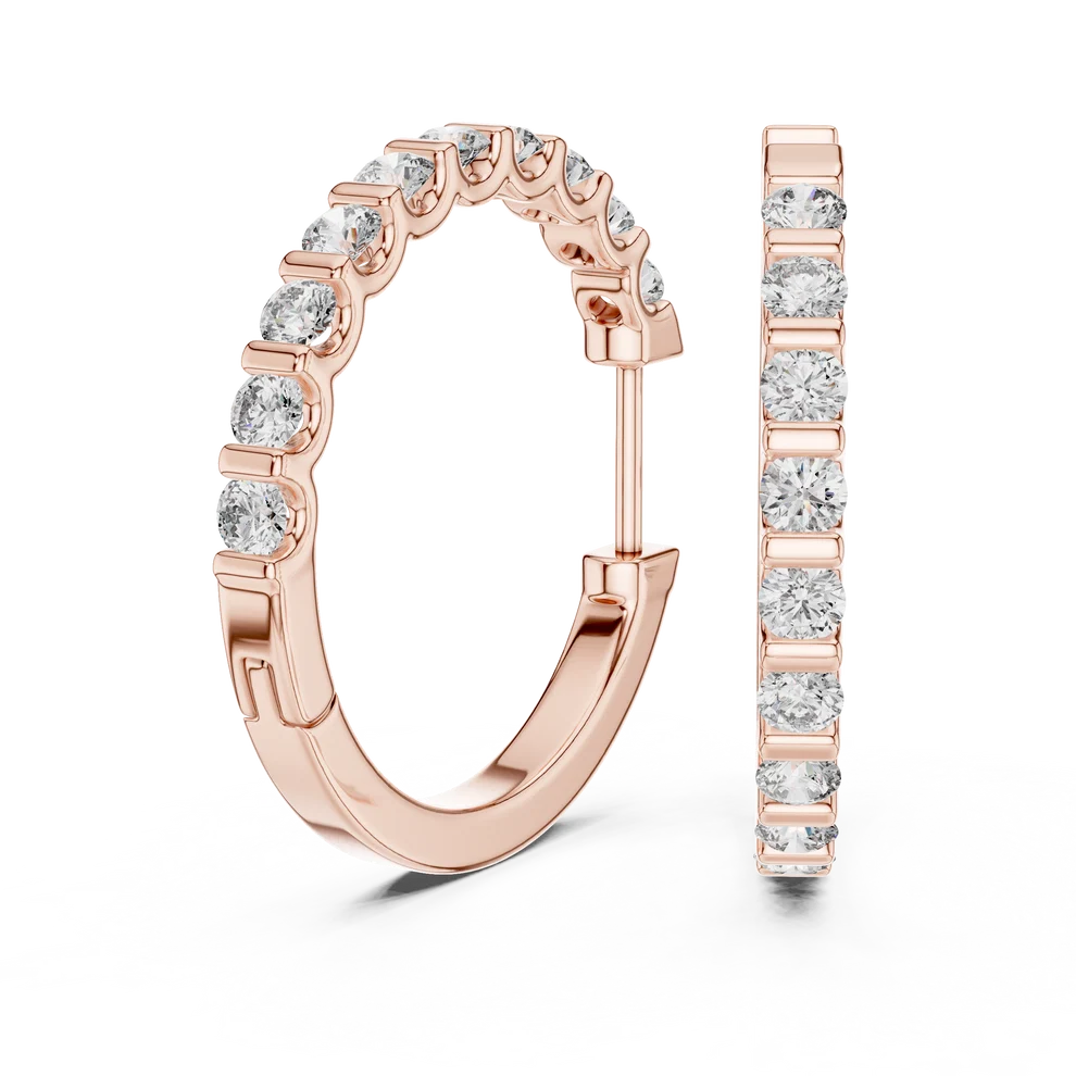 Celeste Round Diamond Hoop Earrings