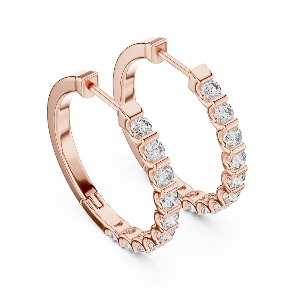 Celeste Round Diamond Hoop Earrings