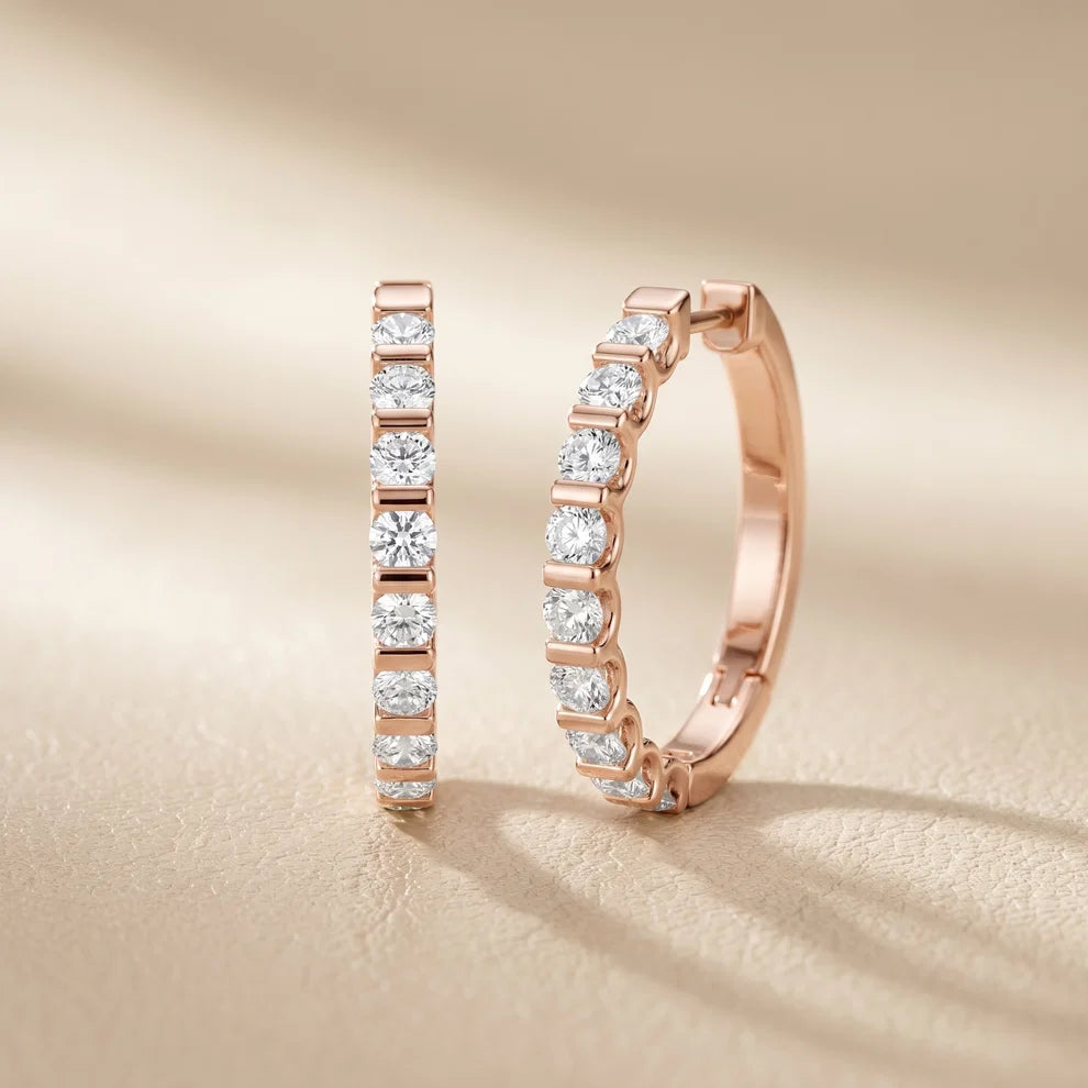 Celeste Round Diamond Hoop Earrings