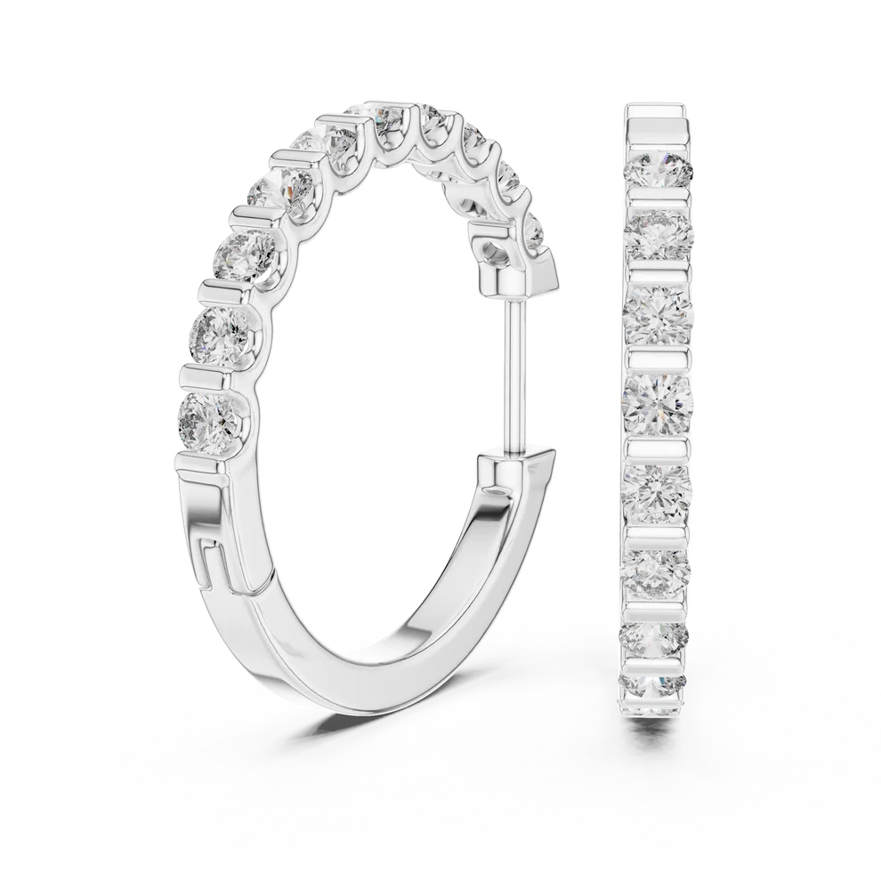 Celeste Round Diamond Hoop Earrings
