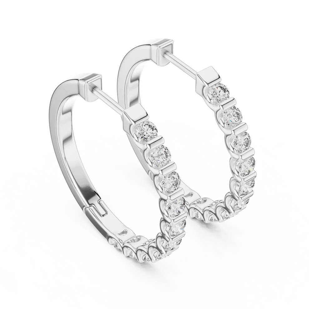 Celeste Round Diamond Hoop Earrings