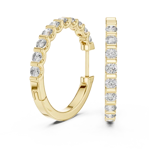Celeste Round Diamond Hoop Earrings