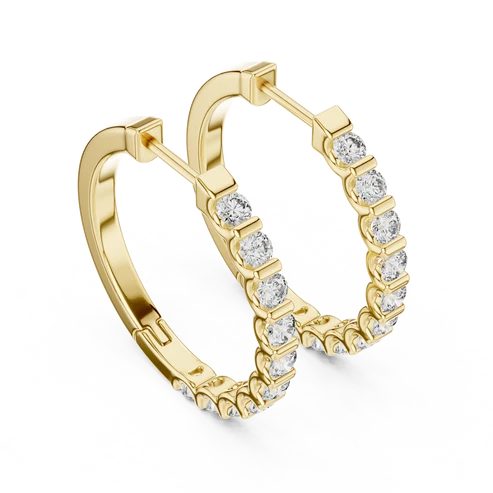 Celeste Round Diamond Hoop Earrings