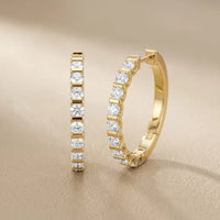 Celeste Round Diamond Hoop Earrings