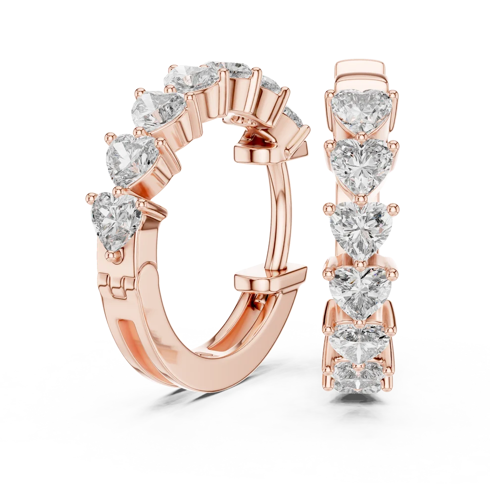 Endless Devotion Heart Diamond Huggie Hoop Earrings