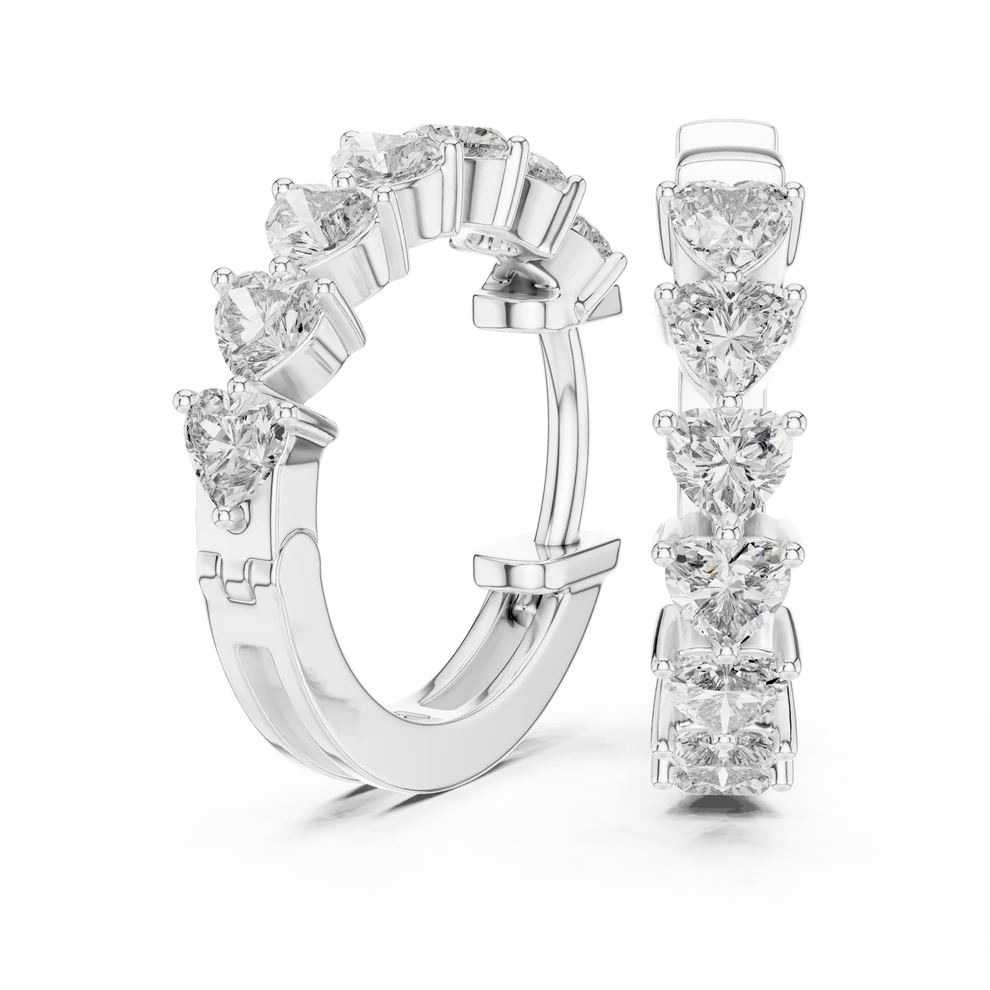 Endless Devotion Heart Diamond Huggie Hoop Earrings