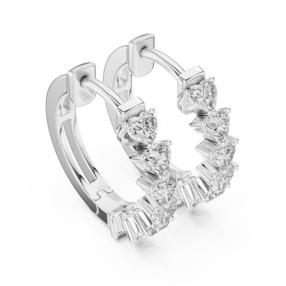 Endless Devotion Heart Diamond Huggie Hoop Earrings