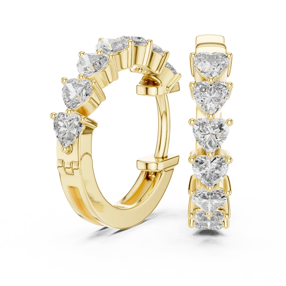Endless Devotion Heart Diamond Huggie Hoop Earrings