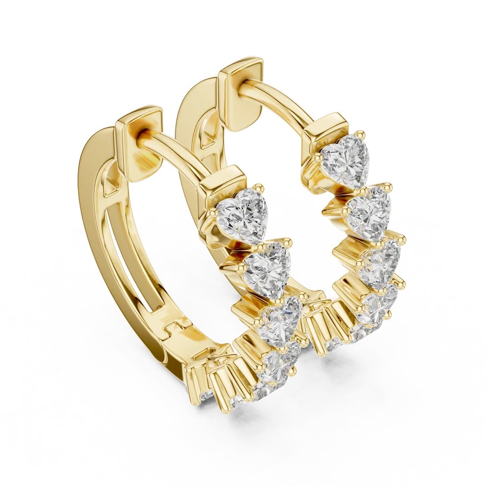Endless Devotion Heart Diamond Huggie Hoop Earrings