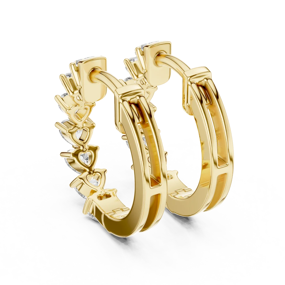 Endless Devotion Heart Diamond Huggie Hoop Earrings