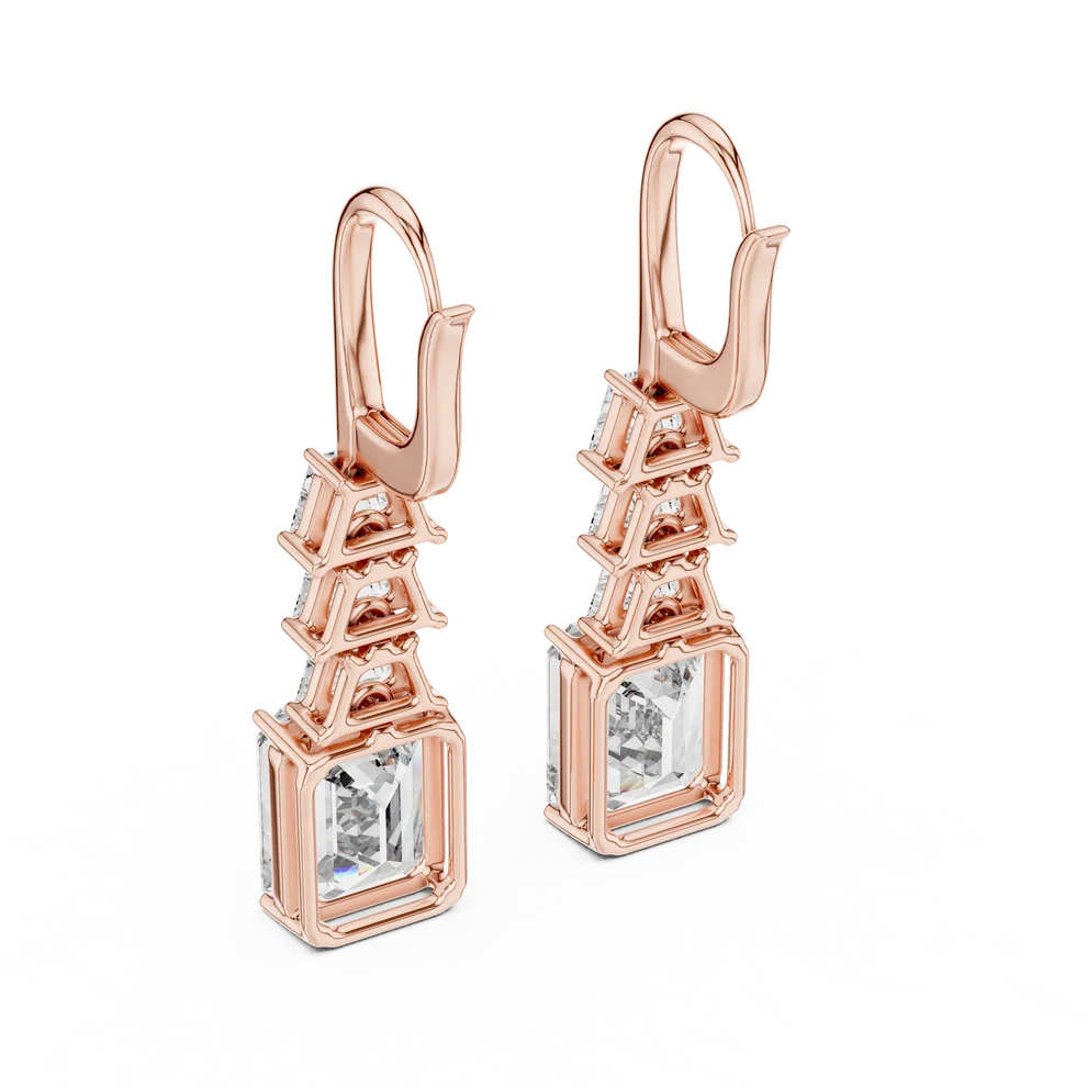 Celeste Emerald Diamond Drop Earrings