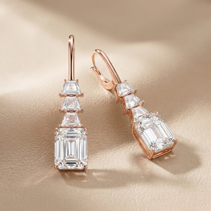 Celeste Emerald Diamond Drop Earrings