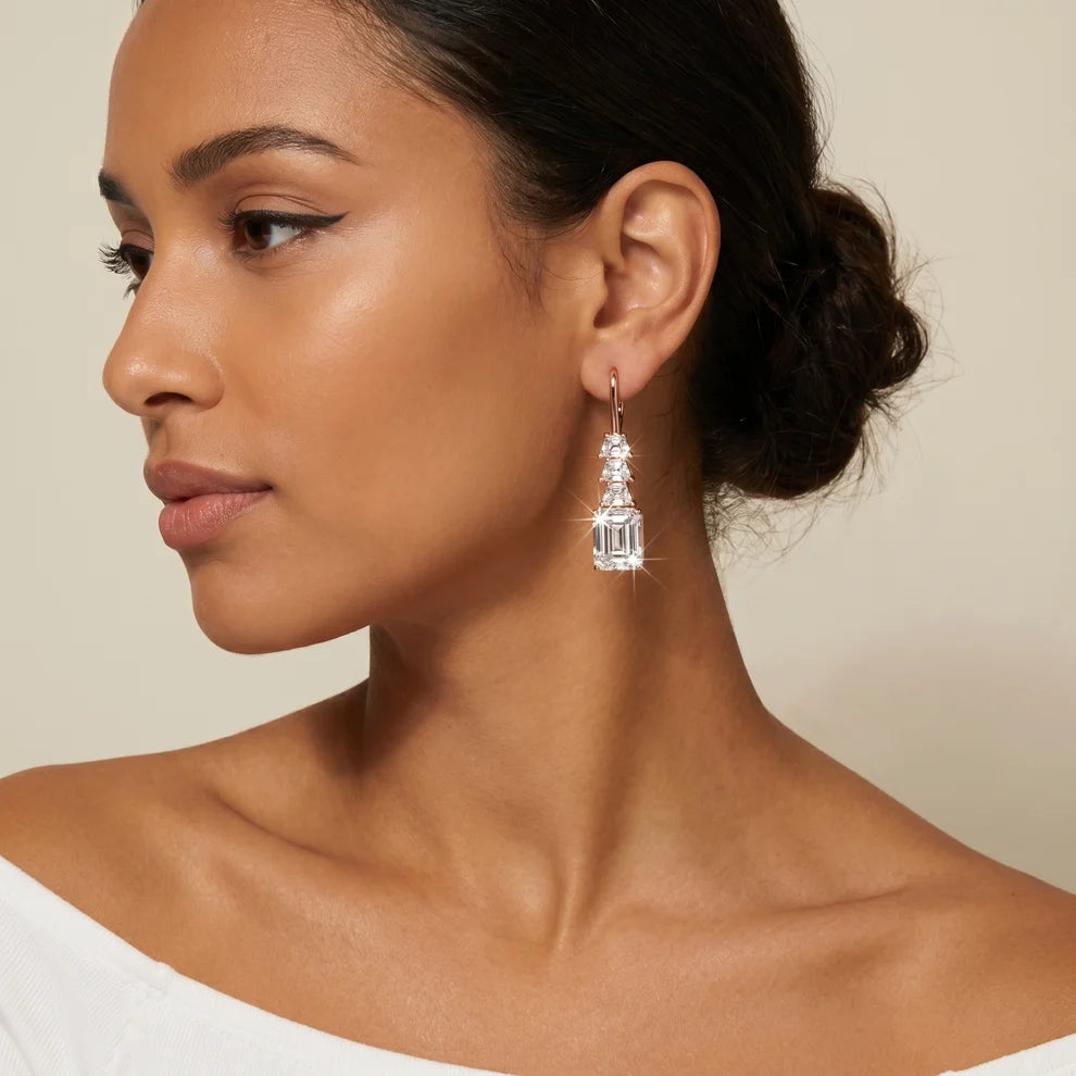 Celeste Emerald Diamond Drop Earrings