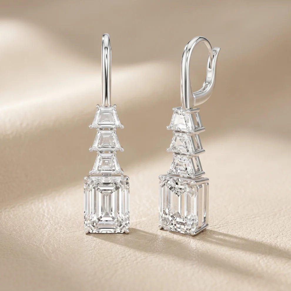 Celeste Emerald Diamond Drop Earrings