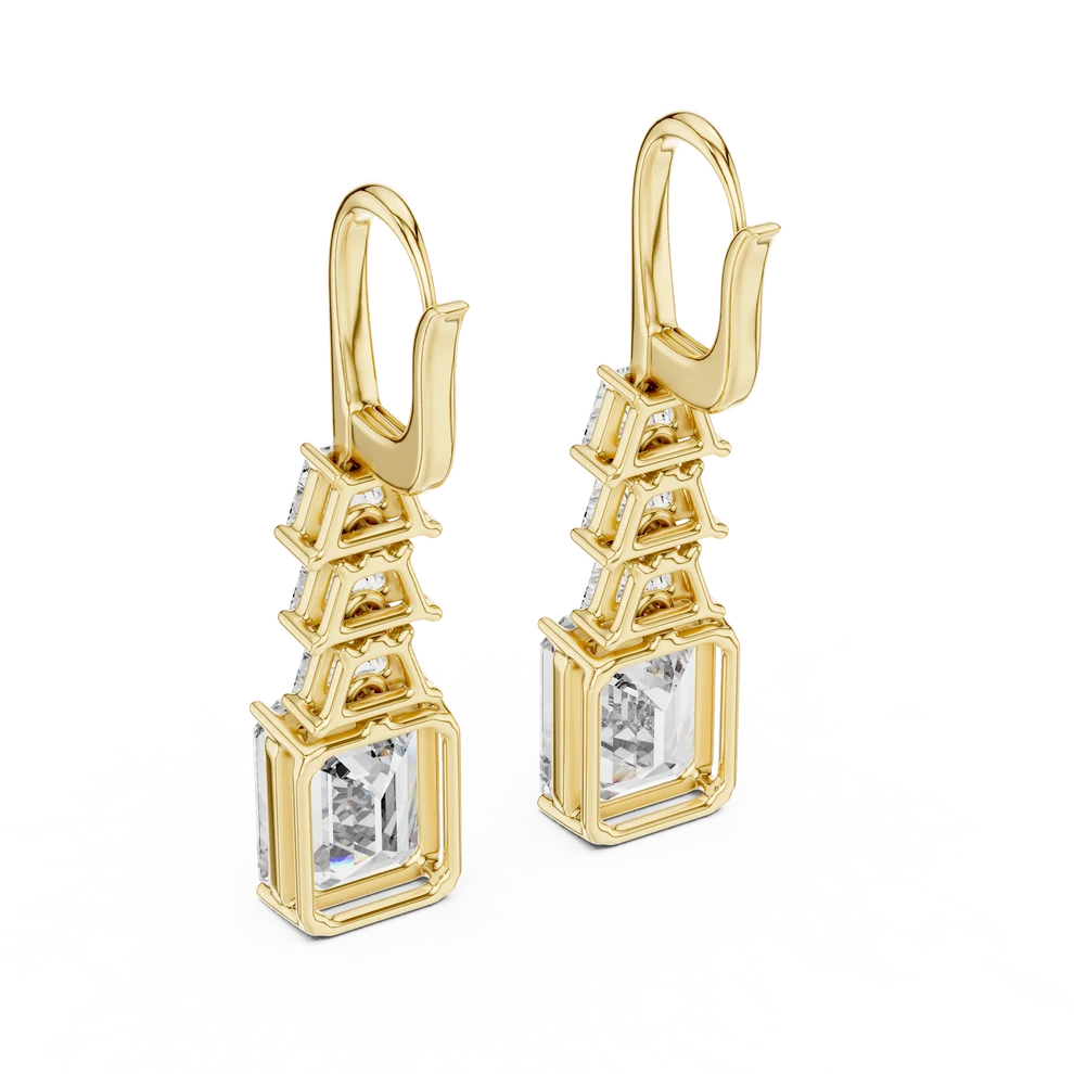 Celeste Emerald Diamond Drop Earrings
