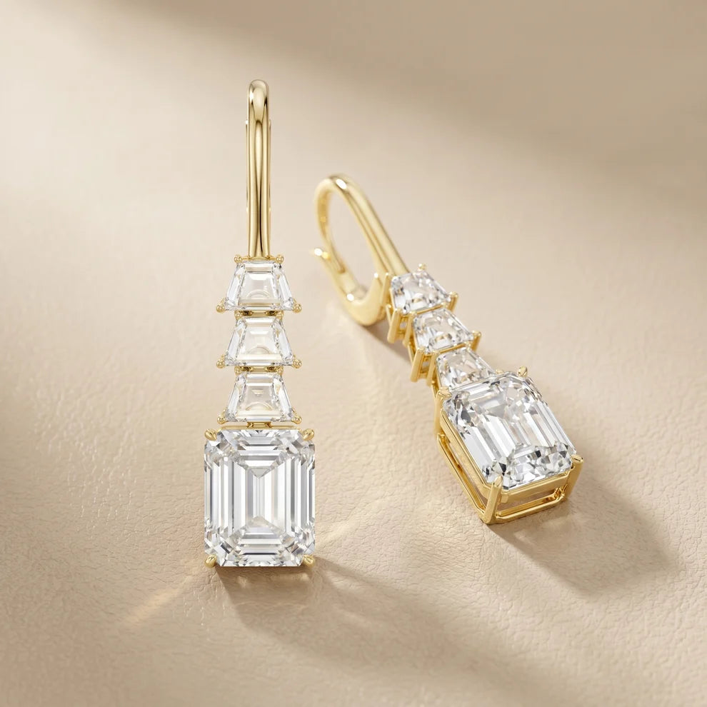 Celeste Emerald Diamond Drop Earrings