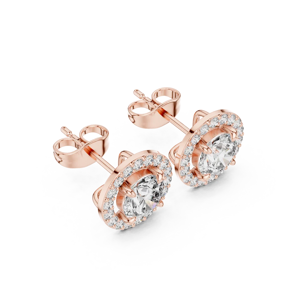 Eternal Light Halo Round Diamond Earrings