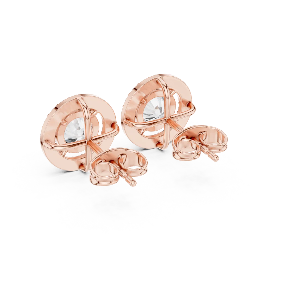 Eternal Light Halo Round Diamond Earrings