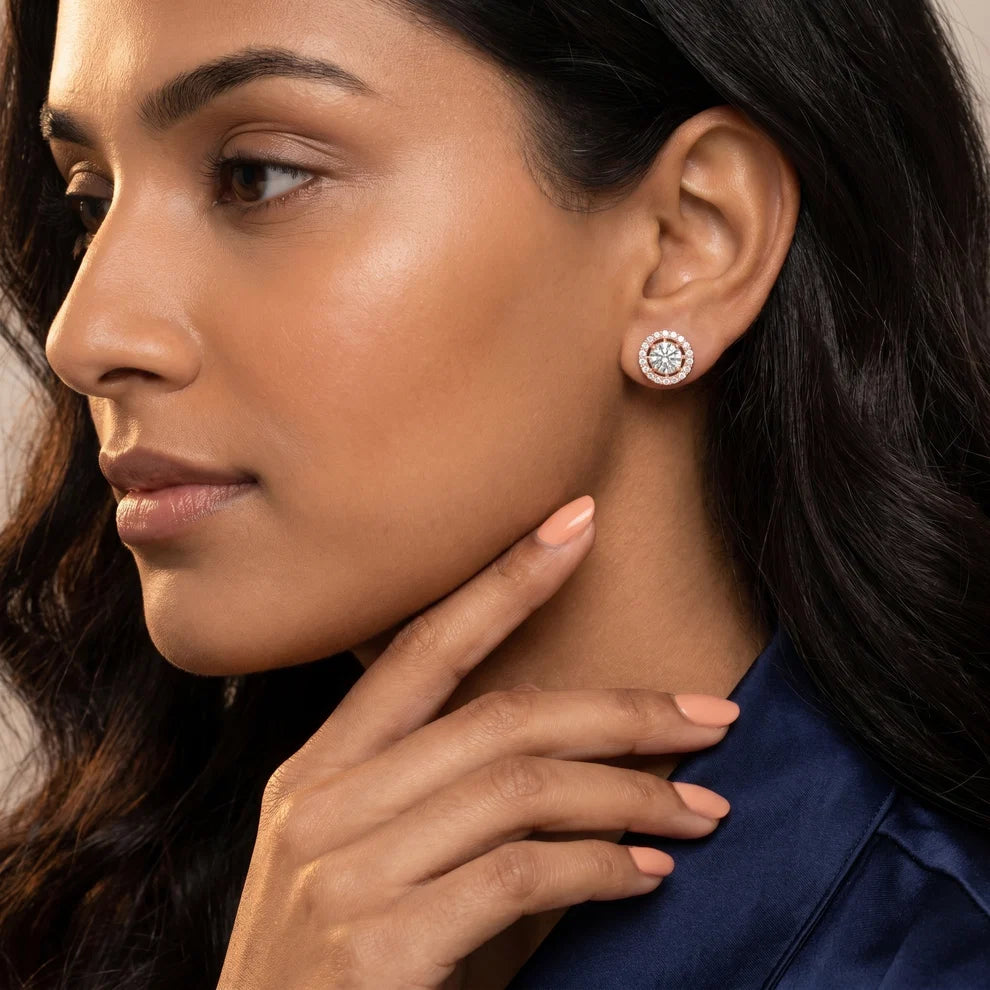 Eternal Light Halo Round Diamond Earrings