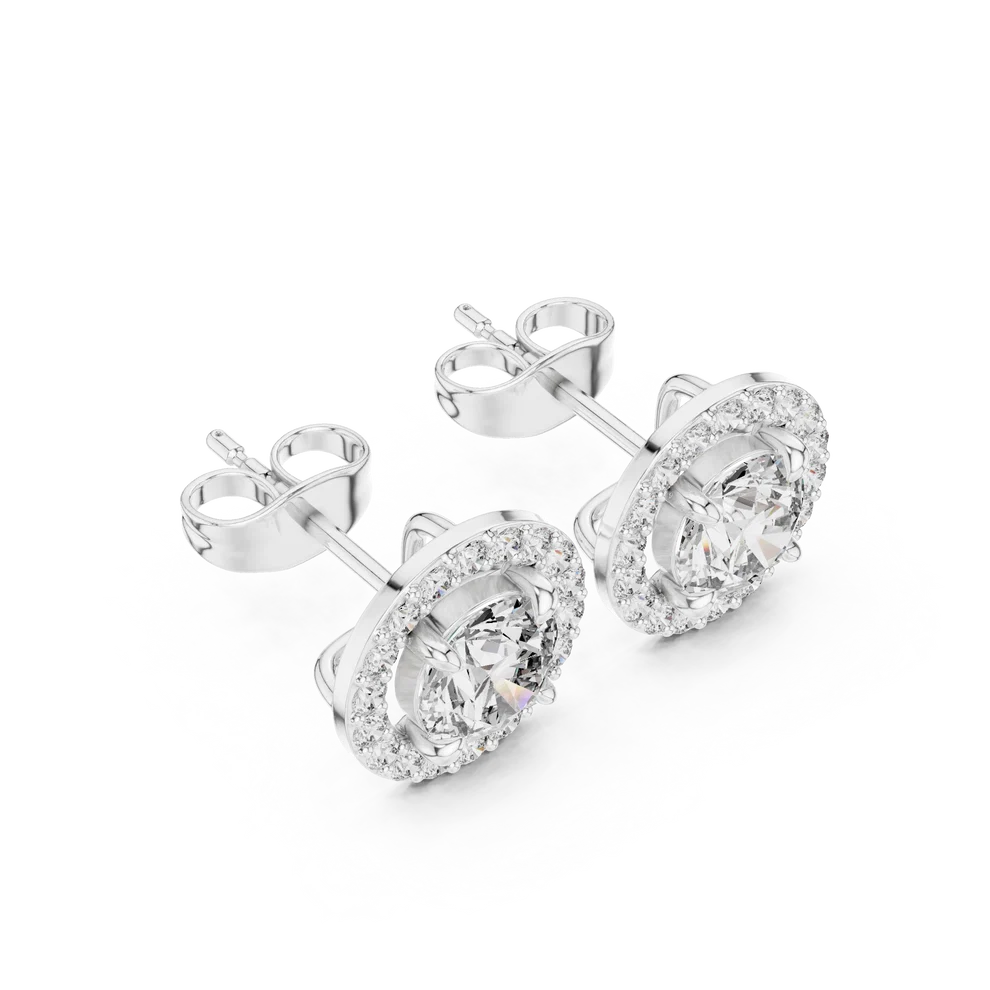 Eternal Light Halo Round Diamond Earrings