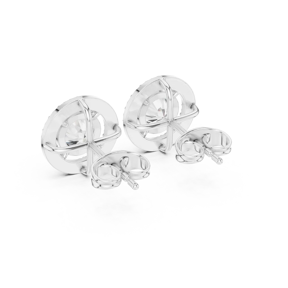 Eternal Light Halo Round Diamond Earrings
