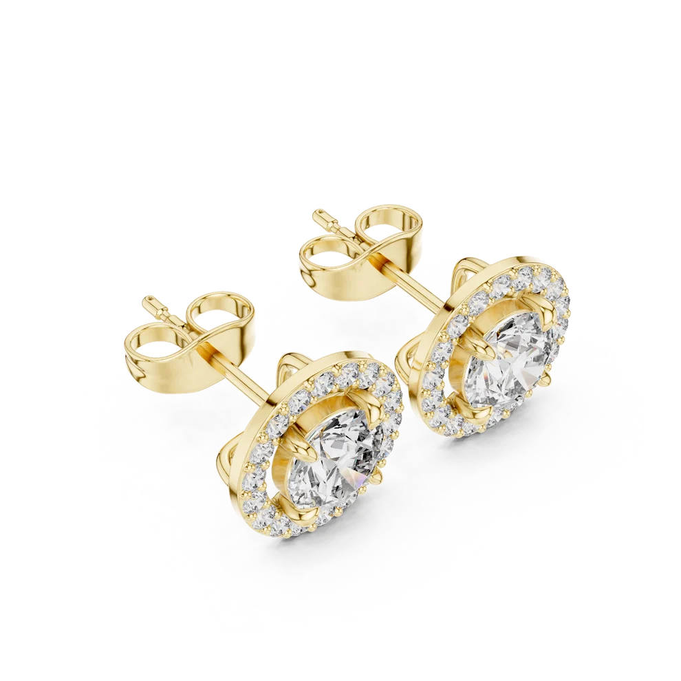 Eternal Light Halo Round Diamond Earrings
