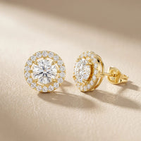Eternal Light Halo Round Diamond Earrings