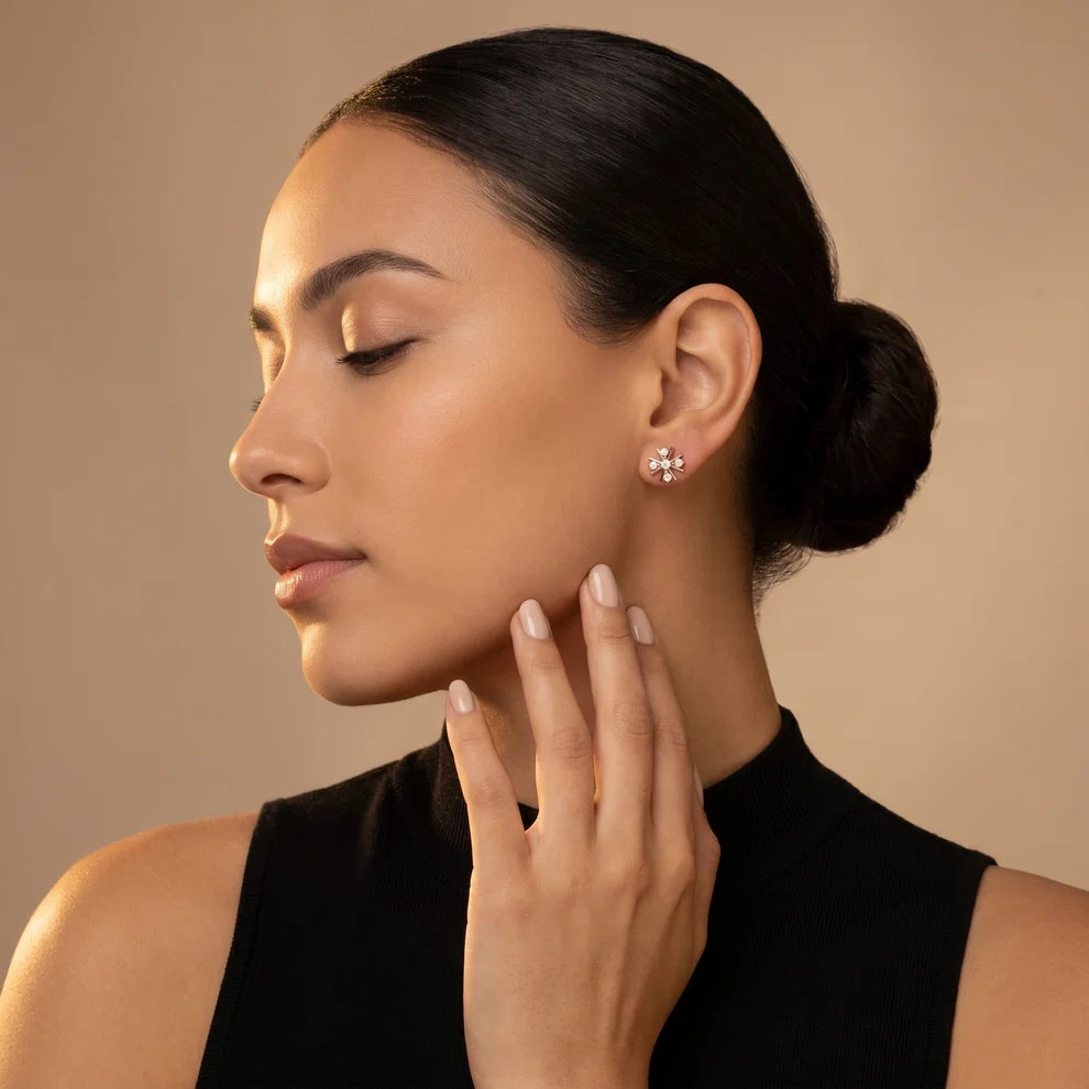 Bloom Cluster Round Diamond Earrings