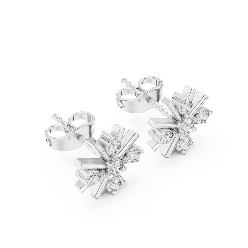 Bloom Cluster Round Diamond Earrings