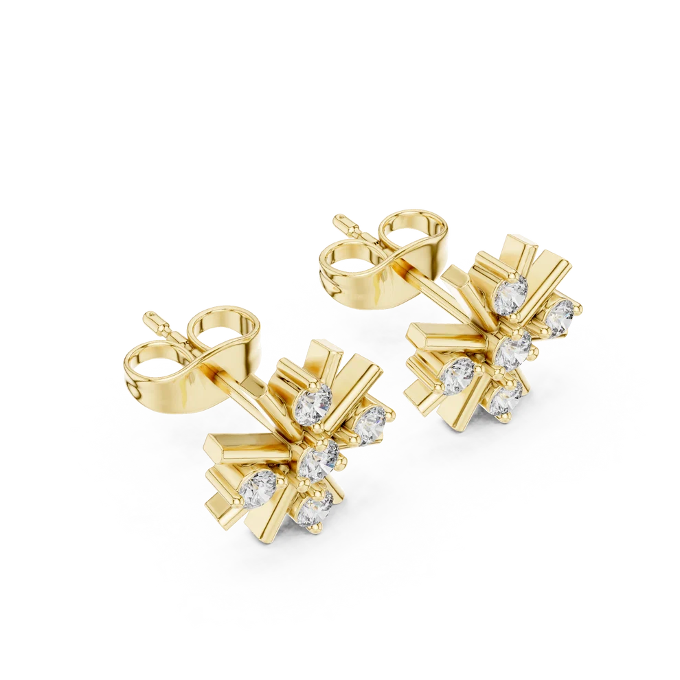 Bloom Cluster Round Diamond Earrings