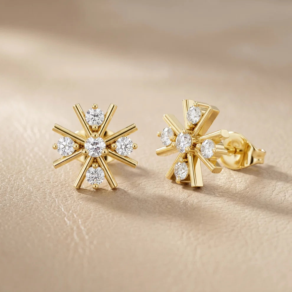 Bloom Cluster Round Diamond Earrings